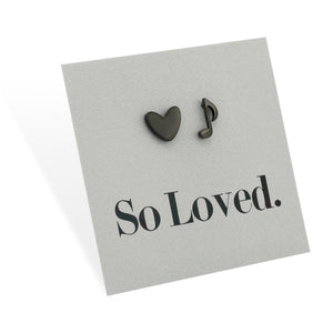 Stainless Steel Earring Studs - So Loved - MUSIC LOVE
