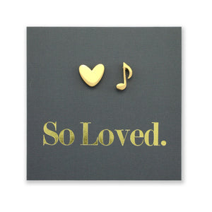 Stainless Steel Earring Studs - So Loved - MUSIC LOVE