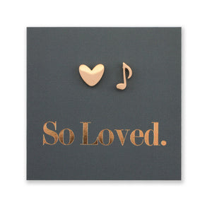 Stainless Steel Earring Studs - So Loved - MUSIC LOVE