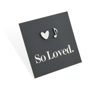 Stainless Steel Earring Studs - So Loved - MUSIC LOVE