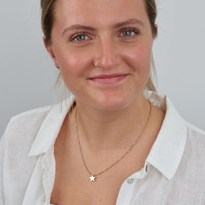 You are lovely - Star - Stainless Steel Rose Gold Necklace (11835)