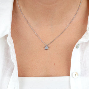 You are lovely - Star - Stainless Steel Silver Necklace (12164)