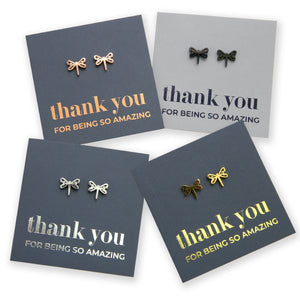 Stainless Steel Earring Studs - Thank You For Being So Amazing - DRAGONFLIES
