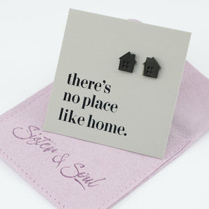 Stainless Steel Earring Studs - There's No Place Like Home - HOUSE