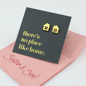 Stainless Steel Earring Studs - There's No Place Like Home - HOUSE