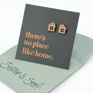 Stainless Steel Earring Studs - There's No Place Like Home - HOUSE