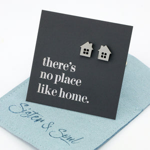 Stainless Steel Earring Studs - There's No Place Like Home - HOUSE