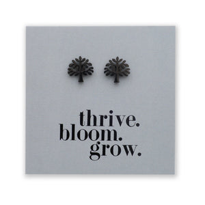 Stainless Steel Earring Studs - Thrive Bloom Grow - TREE