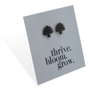 Stainless Steel Earring Studs - Thrive Bloom Grow - TREE