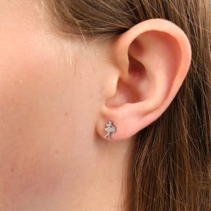 Stainless Steel Earring Studs - Lovely Just Like You - TINY DANCER BALLERINA