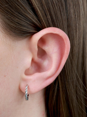 Hello Gorgeous Sterling Silver Hoops - Silver Twist