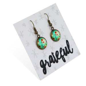 Poppies Collection | Vintage Gold 'Grateful' 12mm Circle Dangles - Valiant