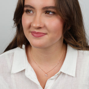 Premium Fine Necklace - 18K Rose Gold Sterling Silver with Reindeer + CZ - Wishing You Joy (12361)