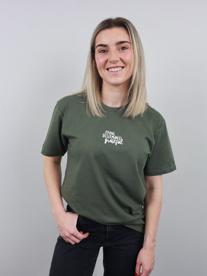 Worthy Beautiful Brave Longline T-Shirt – Basil Green