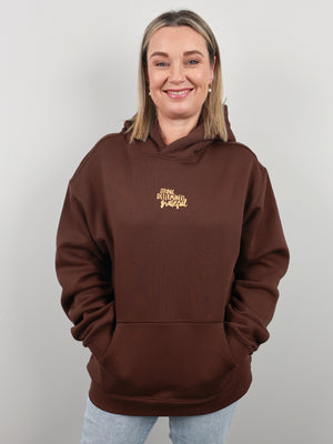 Worthy Beautiful Brave Relaxed Hoodie - Chestnut Brown
