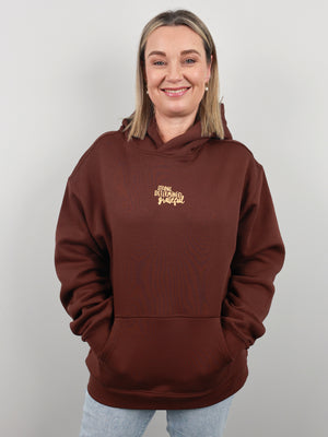 Worthy Beautiful Brave Relaxed Hoodie - Chestnut Brown