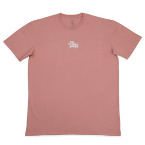 WORTHY BEAUTIFUL BRAVE - Oversized Fit - Plus Size Long Boxy Tee - Dusty Rose with White Print