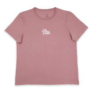 WORTHY BEAUTIFUL BRAVE - Dusty Rose Boxy Tee - White Print