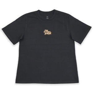 WORTHY BEAUTIFUL BRAVE - Washed Black Heavy Tee - Caramel Print