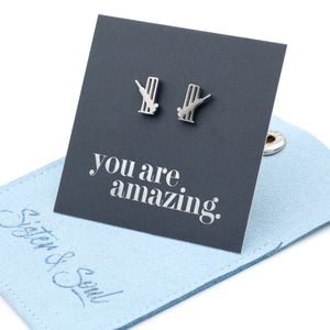Stainless Steel Earring Studs - You Are Amazing - CRICKET
