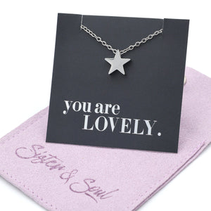 You are lovely - Star - Stainless Steel Silver Necklace (12164)
