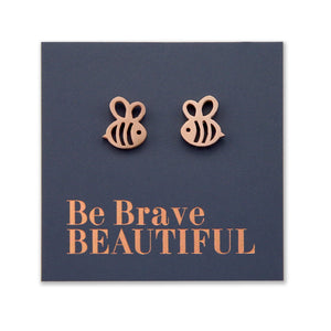 Stainless Steel Earring Studs - Be Brave Beautiful - BEE