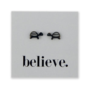 Stainless Steel Earring Studs Believe TURTLES silver, rose gold, gold, black