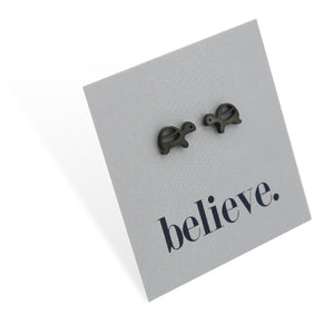 Stainless Steel Earring Studs Believe TURTLES silver, rose gold, gold, black