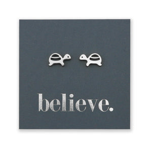 Stainless Steel Earring Studs Believe TURTLES silver, rose gold, gold, black