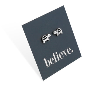 Stainless Steel Earring Studs - Believe - TURTLES
