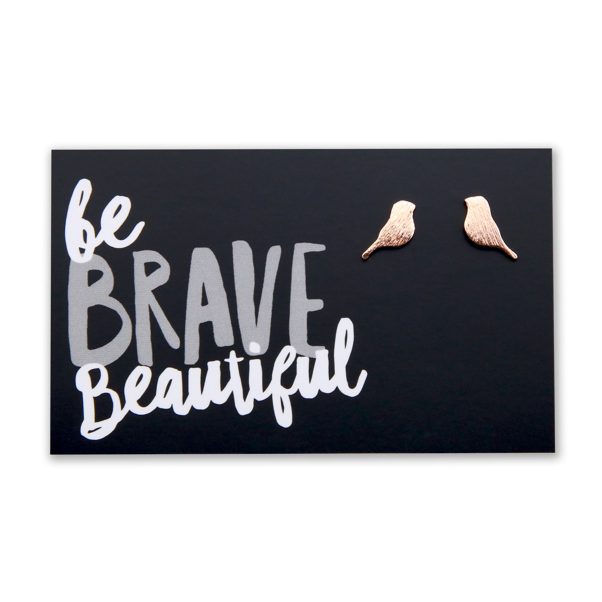 Be Brave Beautiful! Bird Plated Studs - Rose Gold (9807)