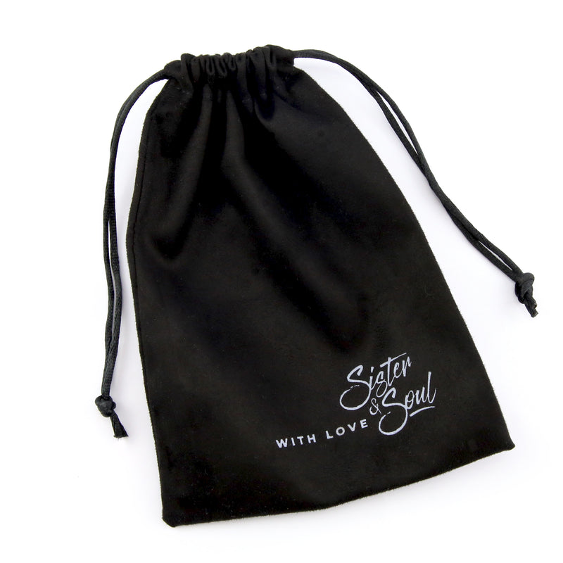 Velour black gift bag