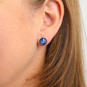 Lovely Just Like You - Silver Stainless Steel 8mm Circle Studs - Galaxy (11345)