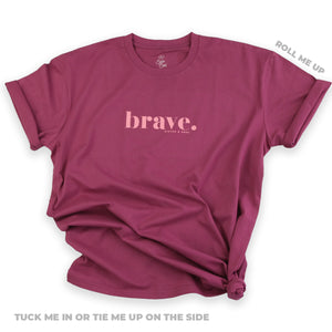 Plus size berry brave tee.