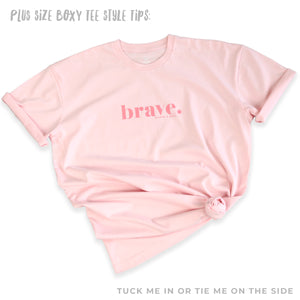 PINK BRAVE Plus Size Womens T-shirt proceeds donated to the National Breast Cancer Foundation