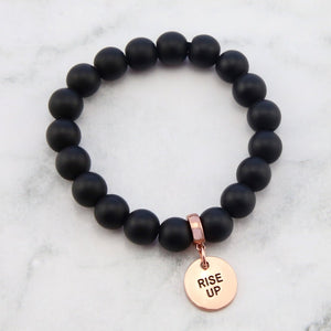 Create Your Own Bracelet - Stone Beads & Word Charm