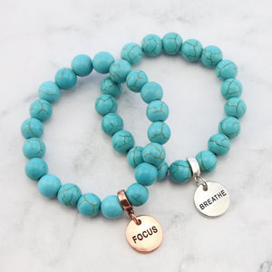 Create Your Own Bracelet - Stone Beads & Word Charm
