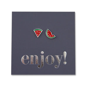 Sweet Watermelon - Sterling Silver Studs - Enjoy (9615)