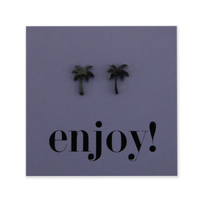 Stainless Steel Earring Studs - Enjoy - PALM TREE