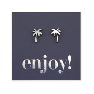 Stainless Steel Earring Studs - Enjoy - PALM TREE