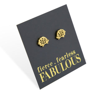 Stainless Steel Earring Studs - Fierce Fearless Fabulous - HEDGEHOGS