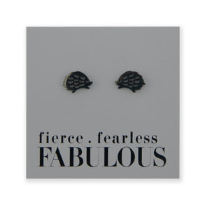 Stainless Steel Earring Studs - Fierce Fearless Fabulous - HEDGEHOGS