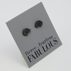 Stainless Steel Earring Studs - Fierce Fearless Fabulous - HEDGEHOGS