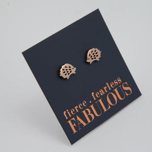 Stainless Steel Earring Studs - Fierce Fearless Fabulous - HEDGEHOGS