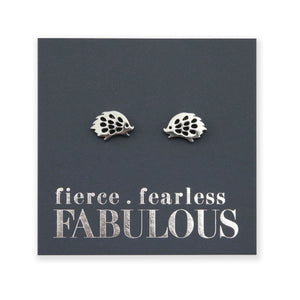 Stainless Steel Earring Studs - Fierce Fearless Fabulous - HEDGEHOGS