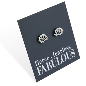 Stainless Steel Earring Studs - Fierce Fearless Fabulous - HEDGEHOGS