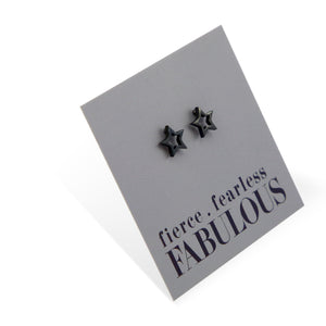 Stainless Steel Earring Studs - Fierce Fearless Fabulous - OPEN STARS