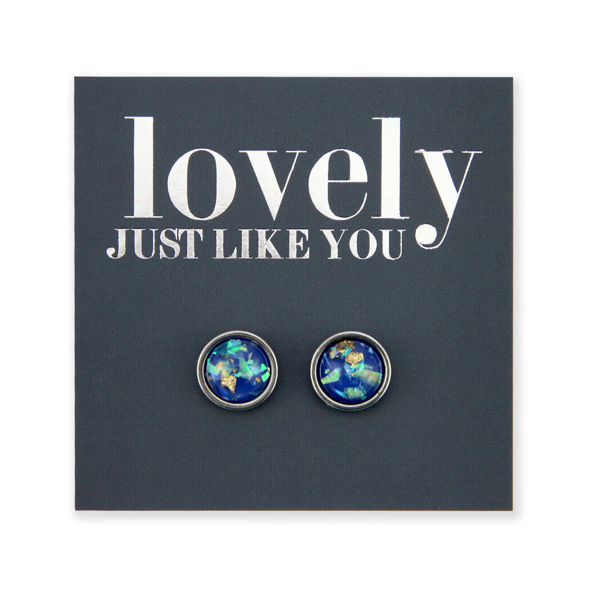 Lovely Just Like You - Silver Stainless Steel 8mm Circle Studs - Galaxy  (11345)