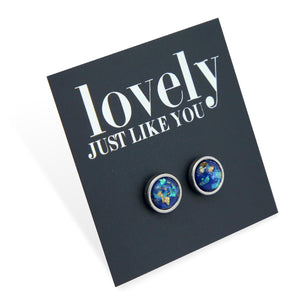Lovely Just Like You - Silver Stainless Steel 8mm Circle Studs - Galaxy (11345)