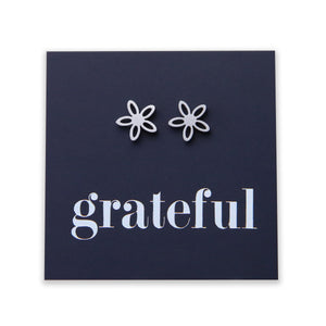 Stainless Steel Earring Studs - Grateful - FLOWER